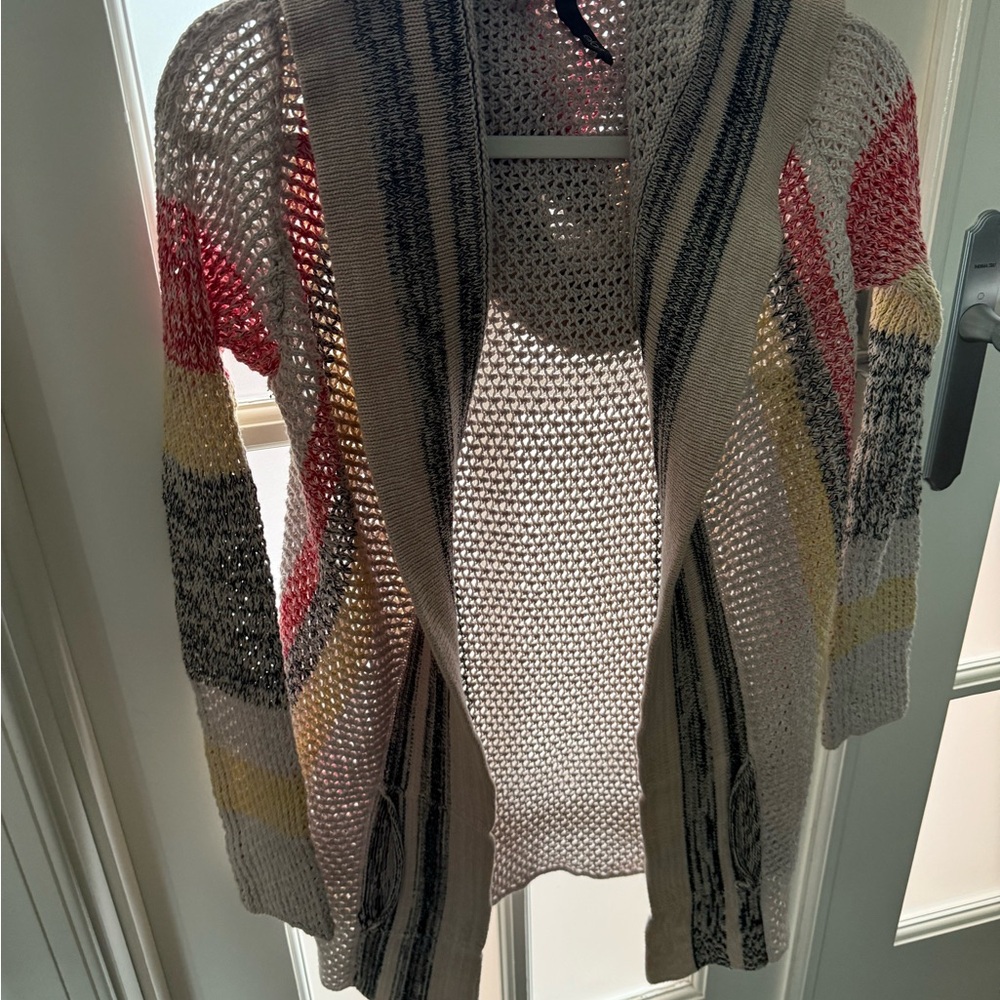 Elan Colorful Open Knit Cardigan